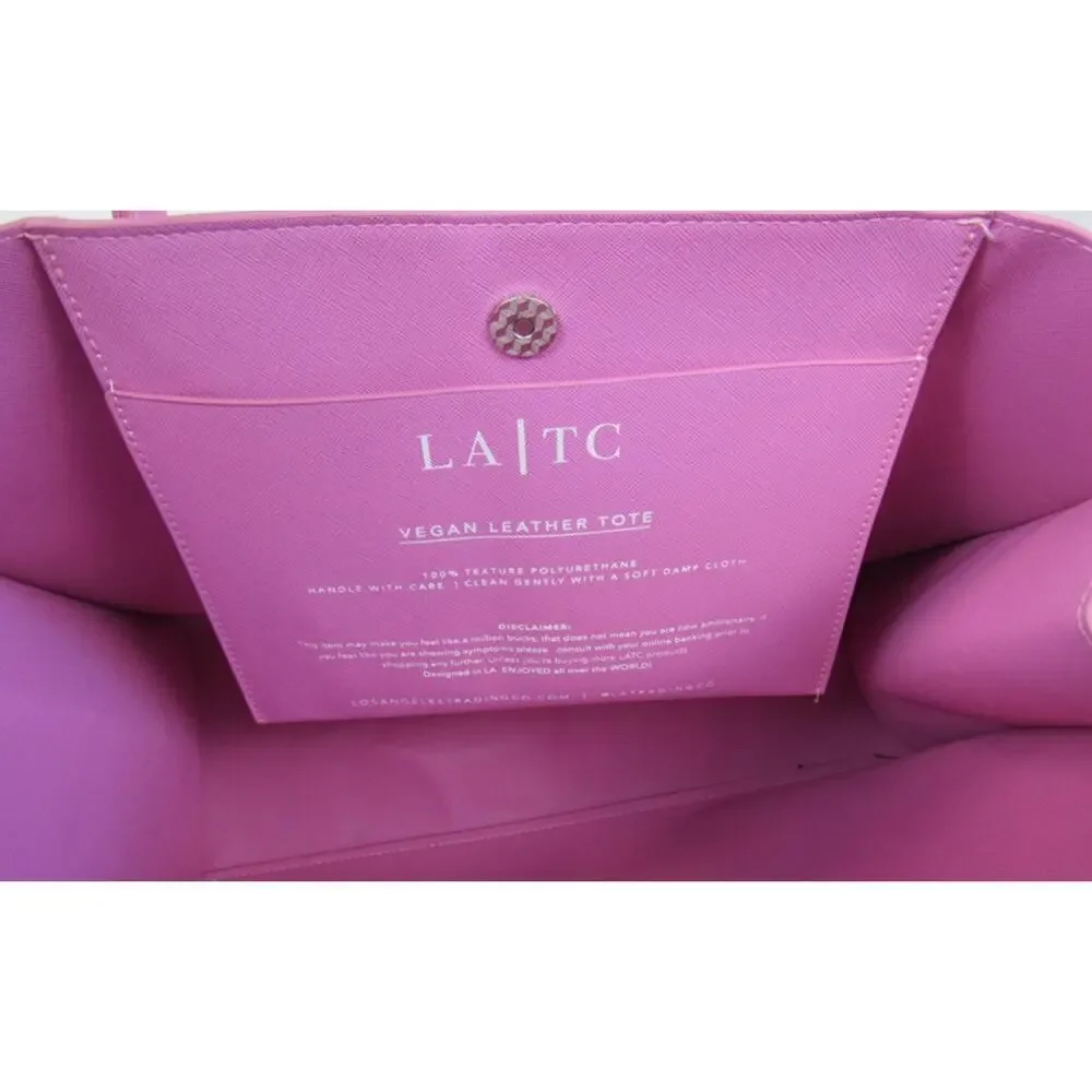Palm Springs LA/TG Vegan Leather‎ Pink Palm Springs Tote 🌴